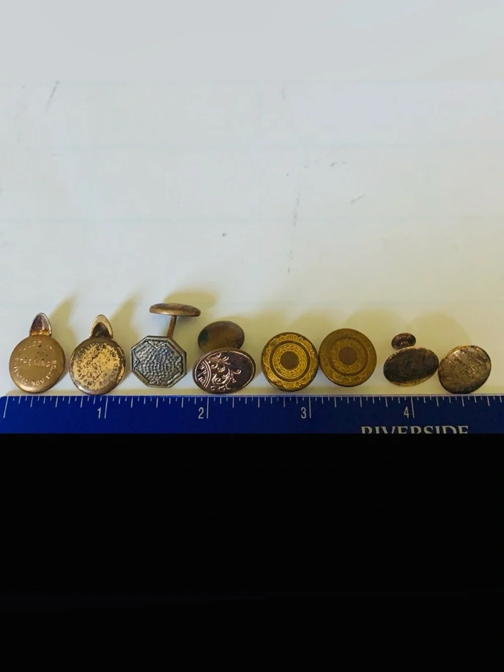 Lot of 8 Antique Collar Buttons Early 1900s Detachable Collar Studs 1908 Patent